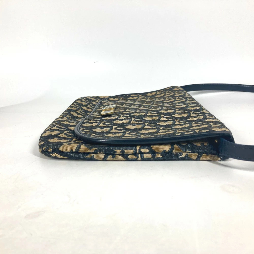 Dior Trotter CD Logo Accessory Clutch Shoulder Bag Canvas Leather Navy Blue - Picture 3 of 14